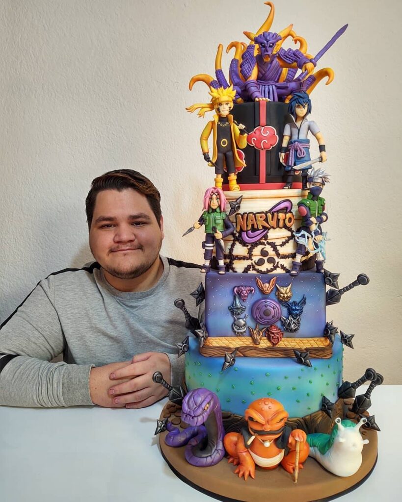 Fã de Naruto fez um bolo gigante com todos os protagonistas da série e o resultado é incrível