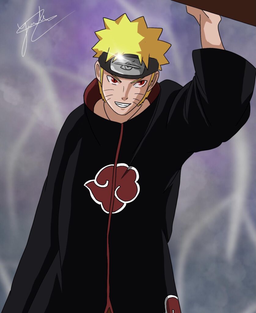 Arte imagina Naruto como um membro da Akatsuki em Naruto Shippuden