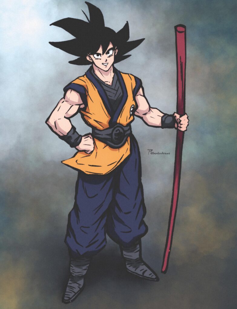Fã de Dragon Ball desenha Goku usando o uniforme do filme 'Evolution'
