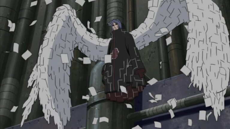 Fã de Naruto fez um cosplay da Konan com as asas de papel e resultado é incrível