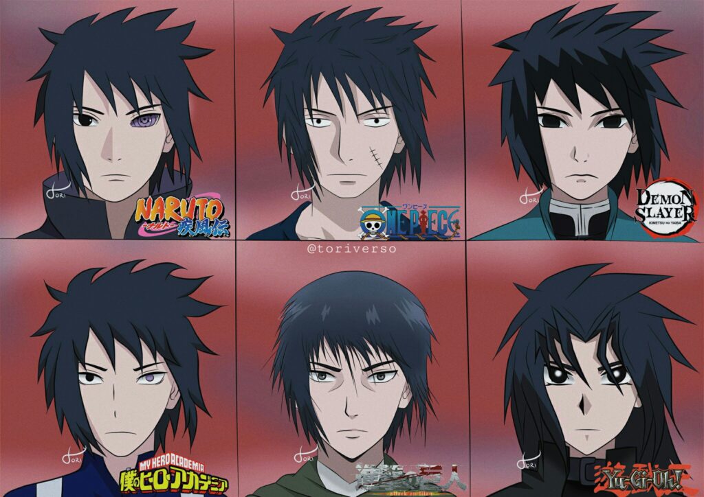 Artista imagina o visual de Sasuke em vários estilos de anime
