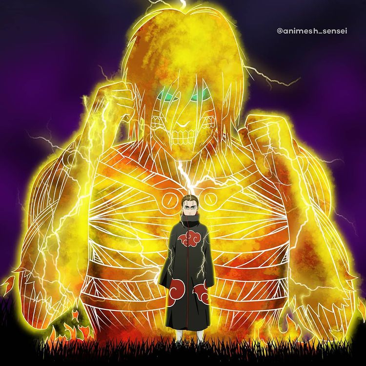 Artista transforma Eren Yeager e o Titã de Ataque em personagens de Naruto 