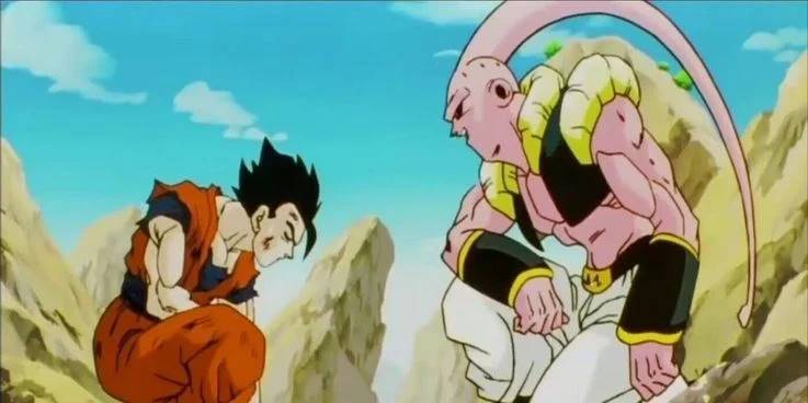 Como seria o visual do Goku se ele tivesse se fundido com o Gohan na saga Majin Boo de Dragon Ball Z?