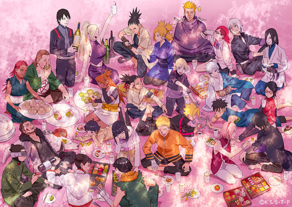 Boruto | Nova arte oficial mostra os personagens de Naruto comemorando a primavera