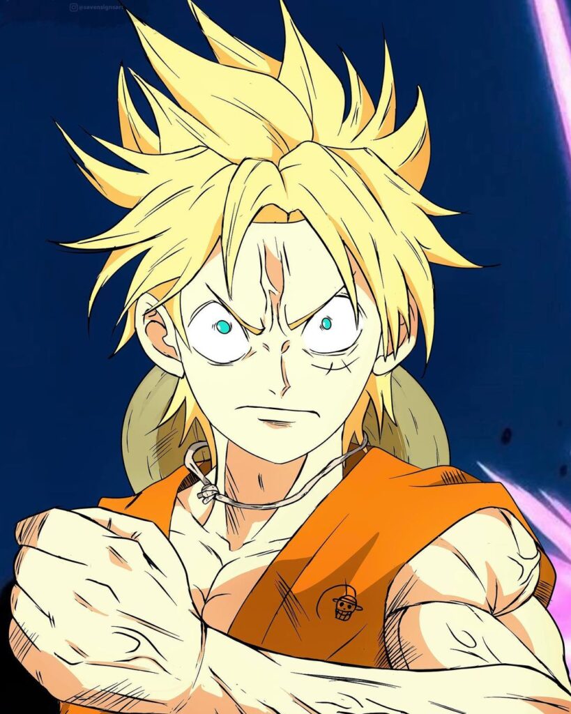 Luffy se transforma no Super Saiyajin 4 em arte crossover de One Piece e  Dragon Ball
