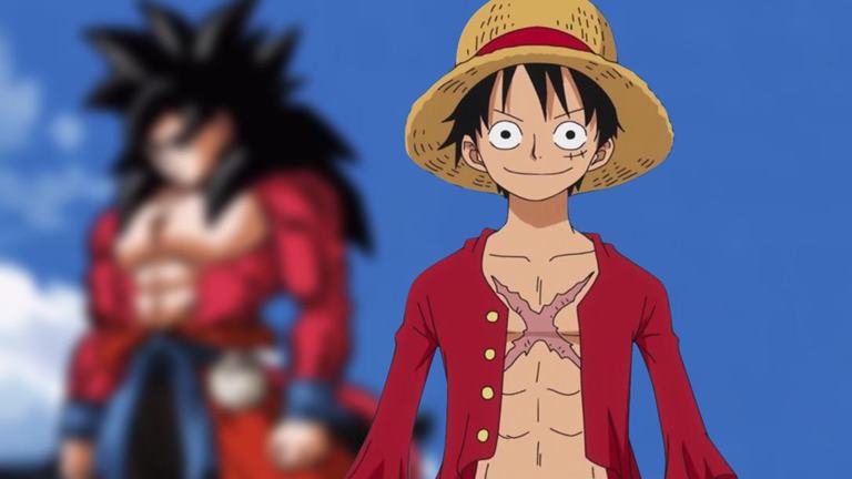 Este seria o visual do Luffy de One Piece em Super Saiyajin 4 de Dragon Ball
