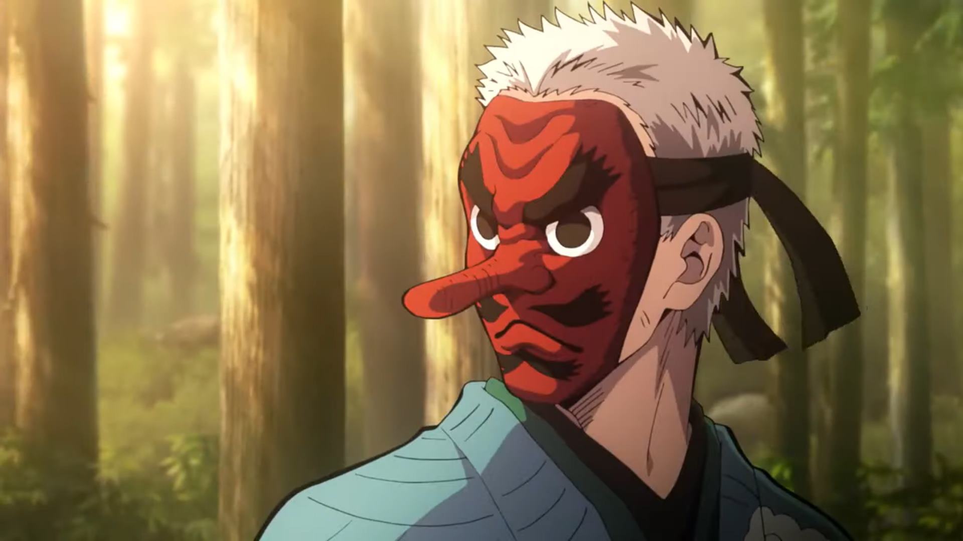 Veja como é o rosto de Sakonji Urokodaki em Demon Slayer