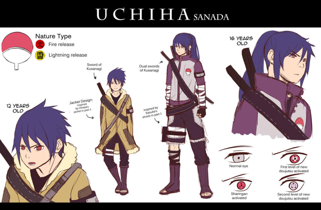 Este seria o visual do filho de Sasuke com Hinata em Naruto, segundo fã
