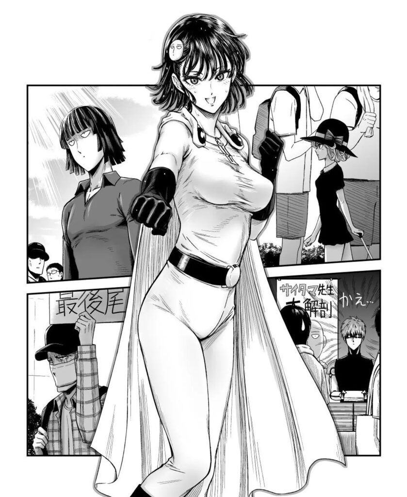 Fanart de One-Punch Man mostra Fubuki com o uniforme de Saitama